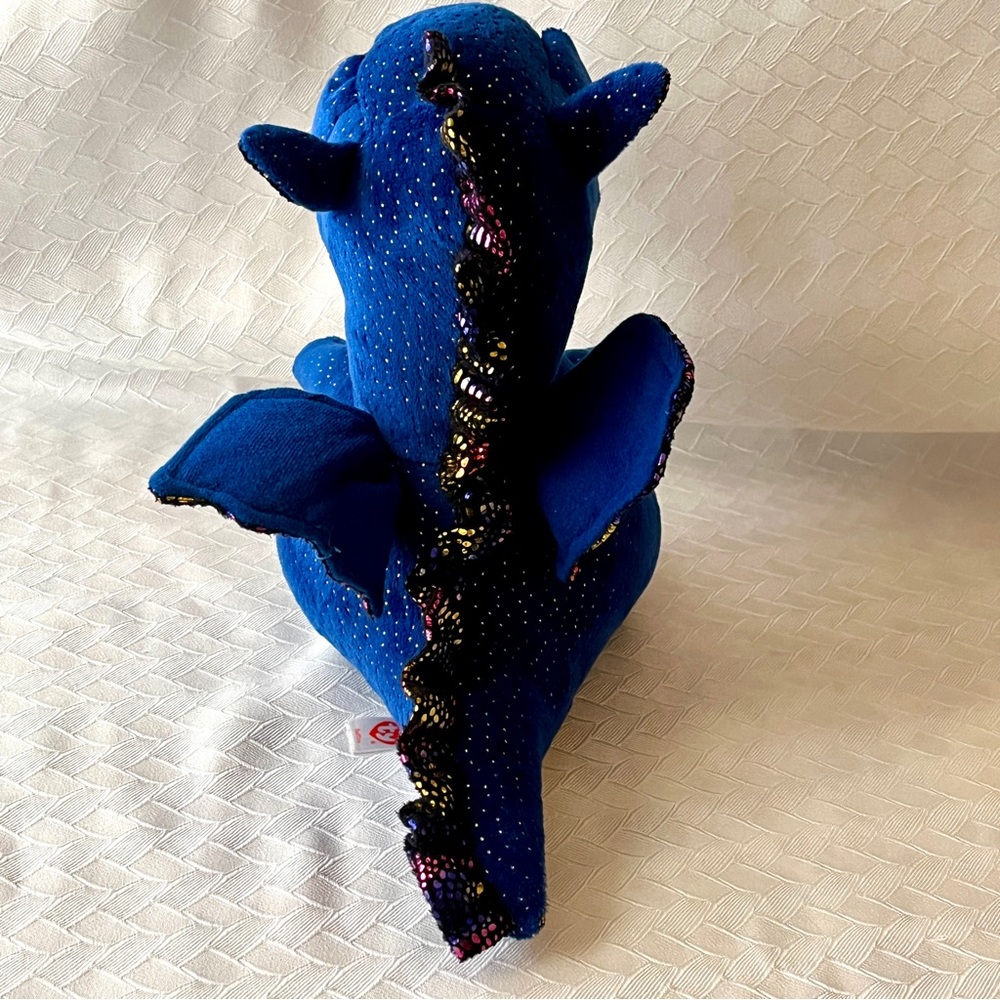 Ty Saffire Dragon Plush Blue Meallic Gold 9 in. Fantasy Cute Colorful - Picture 3 of 8